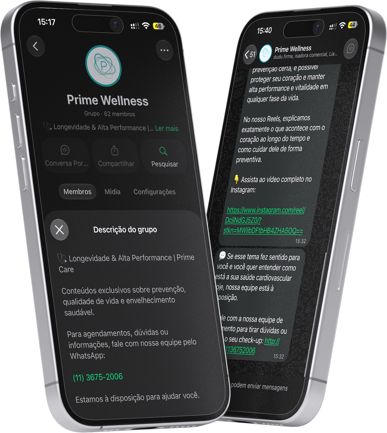 Comunidade Prime Wellness no WhatsApp