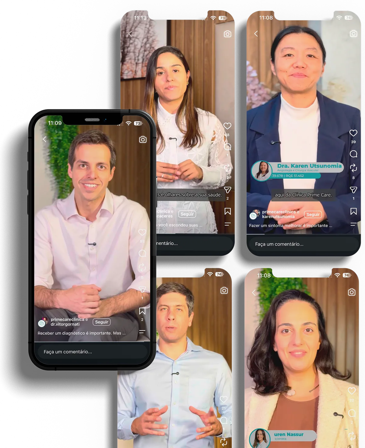 Vídeos da equipe médica da Prime Care
